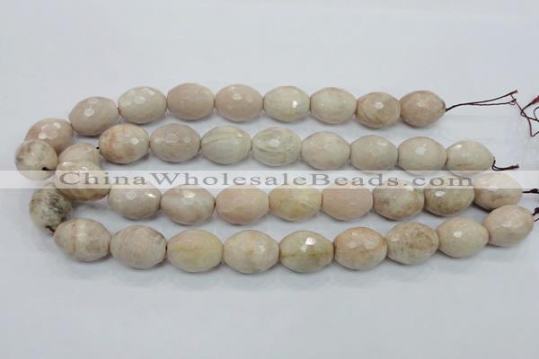 CMS97 15.5 inches 15*20mm faceted rice moonstone gemstone beads