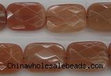 CMS972 15.5 inches 12*16mm faceted rectangle A grade moonstone beads