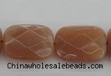 CMS973 15.5 inches 13*18mm faceted rectangle A grade moonstone beads