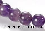 CNA04 AB grade 12mm round natural amethyst quartz bead Wholesale