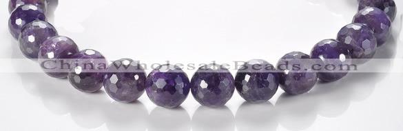 CNA09 16mm faceted round A- grade natural amethyst quartz beads