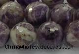 CNA1015 15.5 inches 14mm faceted round dogtooth amethyst beads