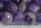 CNA1074 15.5 inches 12mm faceted round dogtooth amethyst beads