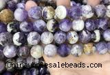 CNA1092 15.5 inches 16mm faceted round dogtooth amethyst beads