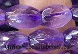 CNA1101 15.5 inches 7*10mm faceted rice amethyst gemstone beads