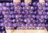 CNA1114 15.5 inches 8mm faceted round amethyst gemstone beads