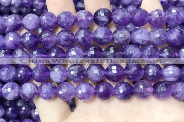 CNA1115 15.5 inches 10mm faceted round amethyst gemstone beads