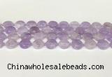 CNA1126 15.5 inches 14mm flat round natural lavender amethyst beads