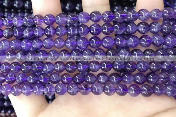 CNA1136 15.5 inches 6mm round amethyst gemstone beads wholesale