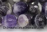 CNA1163 15.5 inches 10mm faceted round natural dogtooth amethyst beads