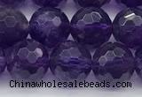 CNA1176 15.5 inches 8mm faceted round natural amethyst beads