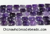 CNA1184 15.5 inches 10*14mm rectangle amethyst beads wholesale