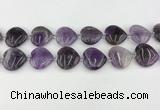 CNA1190 15.5 inches 20*20mm heart amethyst beads wholesale