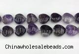 CNA1191 15.5 inches 20*20mm heart amethyst beads wholesale