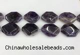 CNA1198 15.5 inches 30*40mm freeform amethyst beads wholesale