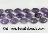 CNA1202 15.5 inches 18*25mm faceted oval amethyst beads