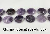 CNA1208 15.5 inches 25*30mm faceted oval amethyst gemstone beads
