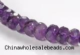 CNA20 5*8mm faceted roundel A- grade natural amethyst beads