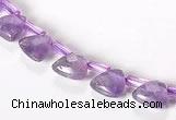 CNA21 8mm faceted triangle A- grade natural amethyst beads