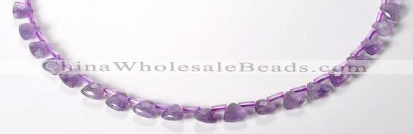 CNA21 8mm faceted triangle A- grade natural amethyst beads