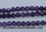 CNA251 15.5 inches 6mm faceted round natural amethyst beads