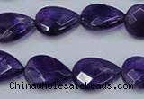 CNA262 15.5 inches 13*18mm faceted flat teardrop natural amethyst beads