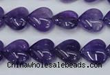 CNA283 15.5 inches 14*14mm heart natural amethyst beads wholesale