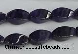 CNA291 15.5 inches 8*16mm twisted rice natural amethyst beads