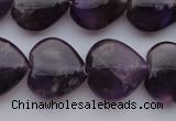 CNA298 15.5 inches 16*16mm heart natural amethyst gemstone beads