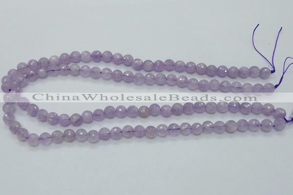 CNA310 15.5 inches 8mm faceted round natural lavender amethyst beads