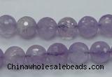 CNA311 15.5 inches 10mm faceted round natural lavender amethyst beads