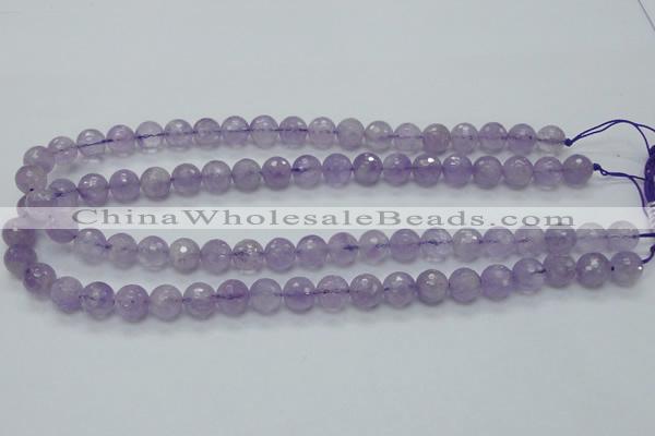 CNA311 15.5 inches 10mm faceted round natural lavender amethyst beads