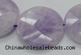 CNA326 15.5 inches 30mm faceted coin natural lavender amethyst beads