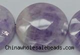 CNA327 15.5 inches 40mm faceted coin natural lavender amethyst beads