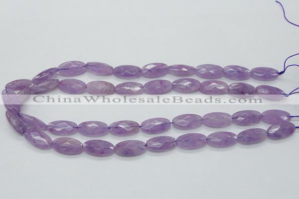 CNA334 15.5 inches 10*20mm faceted oval natural lavender amethyst beads