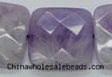 CNA342 15.5 inches 30*30mm faceted square natural lavender amethyst beads