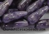 CNA41 15.5 inches 10*30mm teardrop grade AB natural amethyst beads