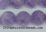 CNA426 15.5 inches 18mm faceted round natural lavender amethyst beads