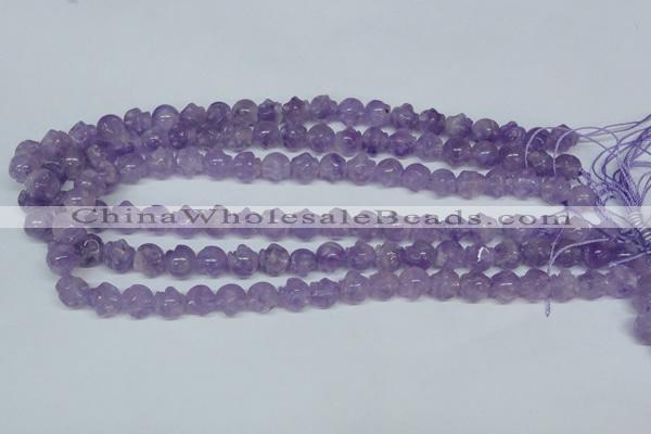 CNA432 15.5 inches 10*10mm skull shape natural lavender amethyst beads