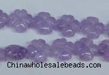 CNA434 15.5 inches 12mm carved flower natural lavender amethyst beads