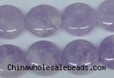 CNA436 15.5 inches 20mm flat round natural lavender amethyst beads