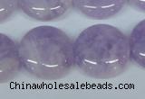 CNA437 15.5 inches 22mm flat round natural lavender amethyst beads