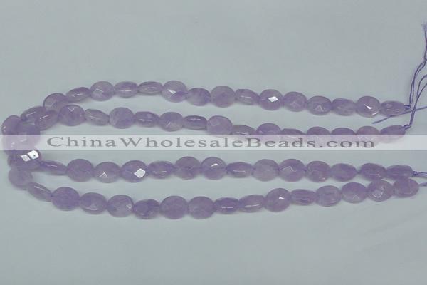 CNA454 15.5 inches 10*12mm faceted oval natural lavender amethyst beads