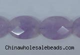 CNA457 15.5 inches 16*22mm faceted oval natural lavender amethyst beads