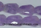 CNA463 18*25mm faceted & twisted rectangle natural lavender amethyst beads