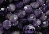 CNA57 15.5 inches 10mm faceted coin grade A natural amethyst beads