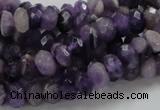 CNA61 15.5 inches 6*8mm faceted rondelle grade AB+ natural amethyst beads