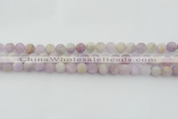 CNA672 15.5 inches 8mm round matte lavender amethyst beads