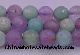 CNA682 15.5 inches 8mm faceted round lavender amethyst & amazonite beads