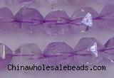 CNA733 15.5 inches 12mm faceted nuggets light lavender amethyst beads